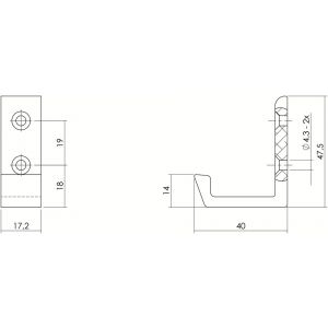 Intersteel Living 6910 jashaak met verticale schroefgaten aluminium 0081.691030