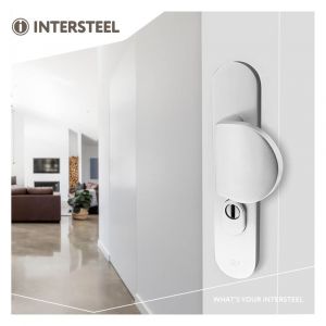 Intersteel Living 3796 SKG3 veiligheids schilden geveerd greep-kruk profielcilindergat 72 mm met kerntrek beveiliging aluminium zwart 0023.379636