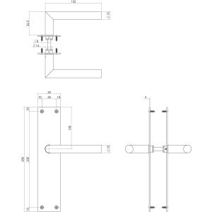 Intersteel Living 0583 deurkruk Jura met langschild 250x55x2 mm blind RVS-zwart 1223.058311