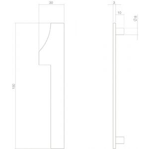 Intersteel Living 4020 huisnummer 1 150 mm RVS-zwart 1223.402041