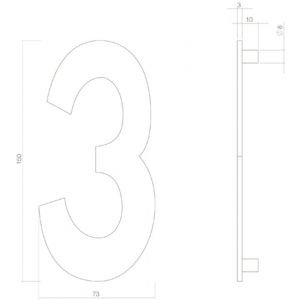 Intersteel Living 4020 huisnummer 3 150 mm RVS-zwart 1223.402043