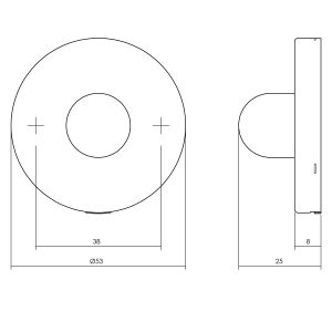 P+E 0771 deurstopper wandmontage 53x8 mm RVS geborsteld KN-0771-000-130