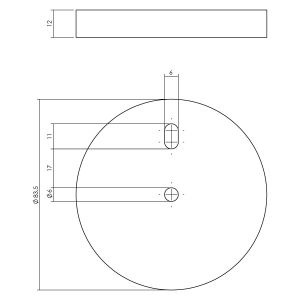 P+E 0776 deurstopper verhogingsschijf 85 mm rubber zwart KN-0776-000-900
