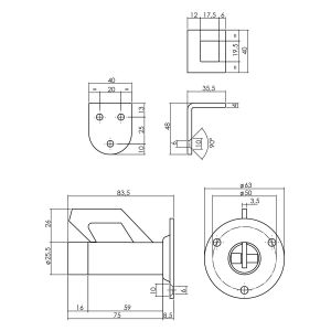 P+E 0782 deurvastzetter wandmontage RVS geborsteld KN-0782-000-130
