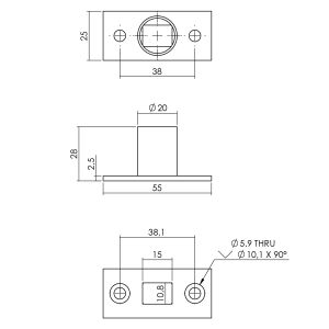 P+E 4053 espagnolet sluitkom SKG2 RVS geborsteld SI-4053-000-130