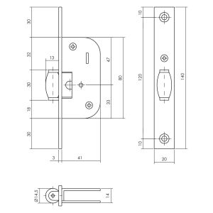 P+E 1915 tonrol loopslot met gegalvaniseerde sluitplaat 140x20 mm SL-1915-000-340