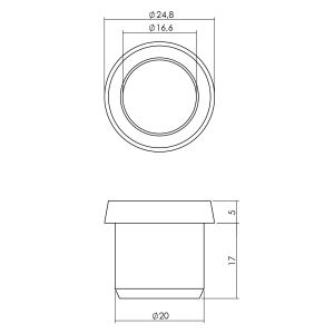 P+E 6690 afdekrozet voor meubelslot RVS geborsteld SL-6690-000-130