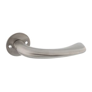 P+E 8699 gatdeel deurkruk 'Erick' op ronde rozet 8 mm stift RVS geborsteld ZW-8699-A0G-13F