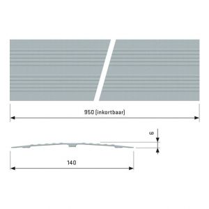 SecuCare drempelvervanger 14 cm inkortbaar L 95 cm inkortbaar blank geanodiseerd 8020.100.11