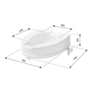 SecuCare toiletverhoger met klep 10 cm hoog maximaal klep verwijderbaar 225 kg 8045.000.21