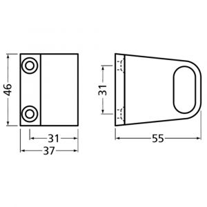 Hermeta 1030 garderobebuis steun eind Gardelux 1 type 1 nieuw zilver 1030-02