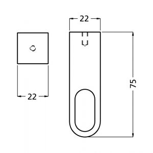 Hermeta 1196 garderobebuis plafondbevestiging steun midden Gardelux 1 type 1 nieuw zilver 1196-02