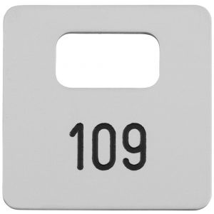 Hermeta 2100 garderobe nummerplaatje Gardelux 2 voor bezoeker zilver 2100-11