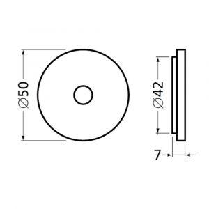 Hermeta 3531 leuninghouder zuil D=20 mm L=71 mm 2x M8 naturel EAN sticker 3531-01E