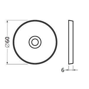 Hermeta 3566 leuninghouder rozet 82 mm met gat 8,5 mm naturel EAN sticker 3566-01E