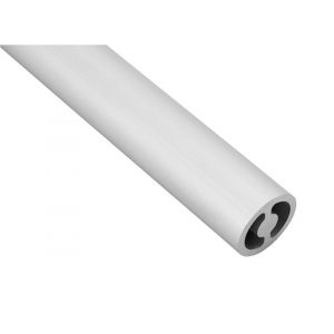 Hermeta 3850 koker doorvalbeveiliging rond-ovaal 28x26x3 mm aluminium wit per meter 3850-79M