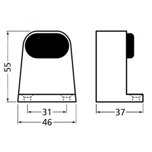 Hermeta 4730 deurbuffer vloer 55 mm nieuw zilver EAN sticker 4730-02E