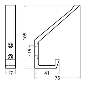 Hermeta 0138 garderobe hoed- en jashaak enkel nieuw zilver EAN sticker 0138-02E