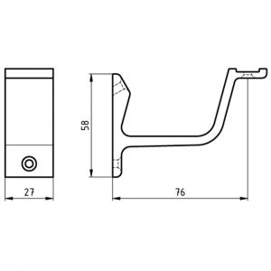 Hermeta 3550 leuninghouder vlakzadel profiel opschroevend mat zwart 3550-18