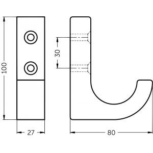 Hermeta X'Tenz X001 vette handdoekhaak nummer 1 mat zwart X001.01-18