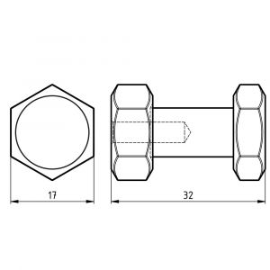 Hermeta X'Tenz X002 haak Ctrl Bolt S handdoekhaak mat zwart set 3 stuks X002.01-18