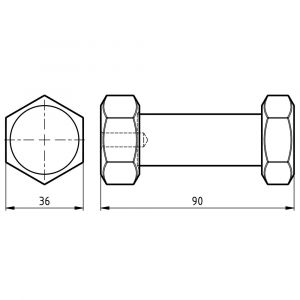 Hermeta X'Tenz X002 haak Ctrl Bolt XL handdoekhaak mat zwart X002.04-18