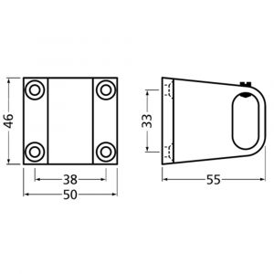 Hermeta 1032 garderobebuis steun midden Gardelux 1 type 1 mat zwart EAN sticker 1032-18E