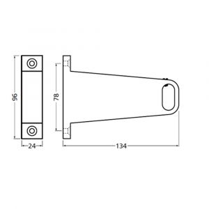 Hermeta 1050 garderobebuis steun eind Gardelux 1 type 3 naturel 1050-01