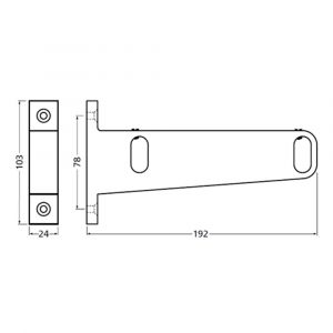 Hermeta 1080 garderobebuis steun eind links Gardelux 1 type 5 naturel EAN sticker 1080-01E