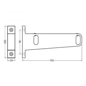 Hermeta 1081 garderobebuis steun eind rechts Gardelux 1 type 5 mat zwart EAN sticker 1081-18E