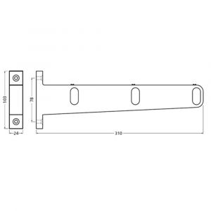 Hermeta 1110 garderobebuis steun eind links Gardelux 1 type 7A naturel 1110-01