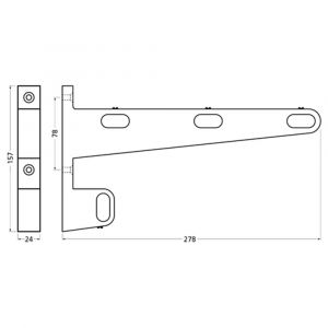 Hermeta 1140 garderobebuis steun eind links Gardelux 1 type 13 naturel EAN sticker 1140-01E