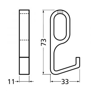 Hermeta 1201 garderobebuis jashaak enkel Gardelux 1 mat naturel 1201-11
