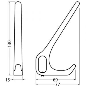 Hermeta 1220 garderobebuis hoed- en jashaak enkel Gardelux 1 naturel 1220-01