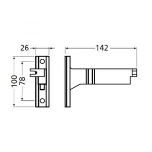 Hermeta 2091 garderobebuis steun Gardelux 2 zwart 2091-70
