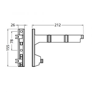 Hermeta 2092 garderobebuis steun Gardelux 2 RAL 9011 zwart 2092-70
