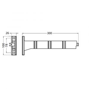 Hermeta 2093 garderobebuis steun Gardelux 2 RAL 9011 zwart 2093-70