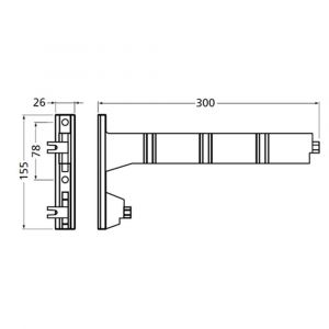 Hermeta 2094 garderobebuis steun Gardelux 2 RAL 9011 zwart 2094-70