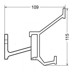 Hermeta 2682 wand garderobe kapstok serie A 5-haaks aluminium winkelverpakking 2682-11W