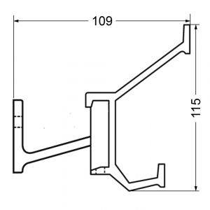 Hermeta 2685 wand garderobe kapstok serie A 10-haaks aluminium winkelverpakking 2685-11W