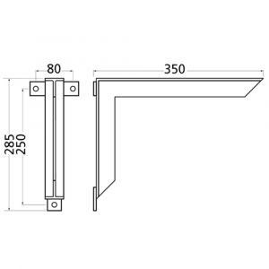 Hermeta 3061 steun voor zitbank Gardelux type 1 zwart 3061-70