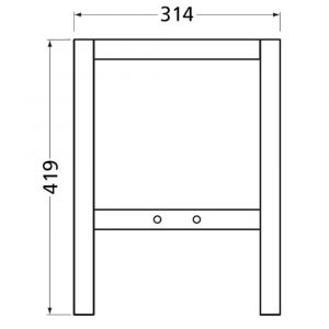 Hermeta 3063 steun voor zitbank verbindingsregel Gardelux type 3 zwart 3063-70