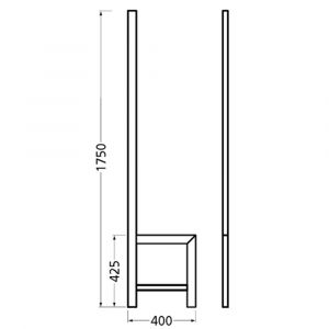 Hermeta 3075 zitbank banksteun Gardelux type 5 Gardelux vrijstaand zwart 3075-70