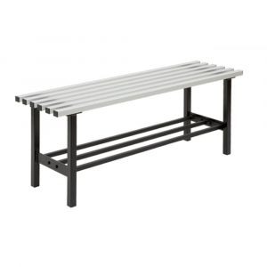 Hermeta 3082 zitbank Gardelux type 3 115 cm aluminium zitting met schoenenrek zwart 3082-70