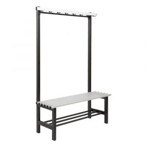 Hermeta 3087 zitbank Gardelux type 5 115 cm aluminium zitting met schoenenrek zwart 3087-70