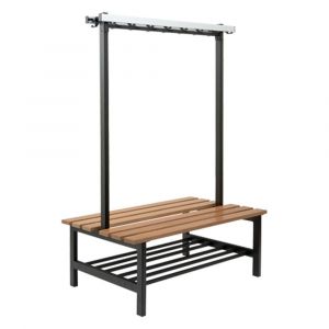 Hermeta 3090 zitbank Gardelux type 6 115 cm houten zitting met schoenenrek zwart 3090-70