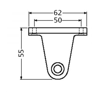 Hermeta 3521 leuninghouder zadel voor ronde leuning naturel 3521-01