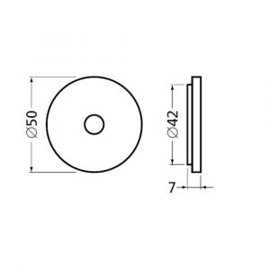 Hermeta 3564 leuninghouder rozet 60 mm met gat 8,5 mm nieuw zilver 3564-02