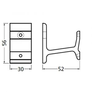 Hermeta 3570 leuning afstandhouder nieuw zilver 3570-02