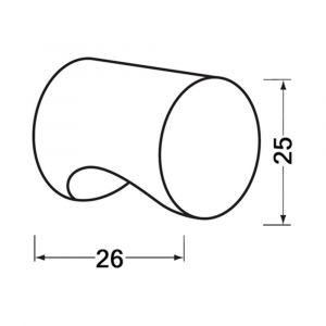 Hermeta 3732 cilinder meubelknop 25x26 mm M4 zwart 3732-70